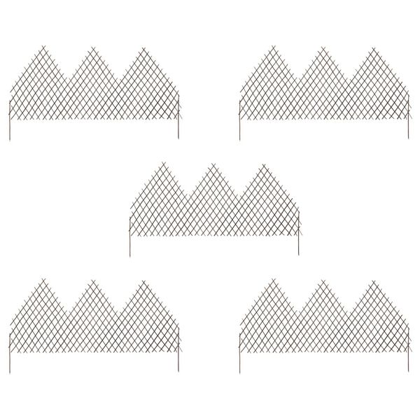 vidaXL Vallas de enrejado de jard&iacute;n 5 unidades sauce 170x105 cm