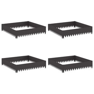 vidaXL Borde de C&eacute;sped 4 uds. 100 x 100 x 20 cm Acero Negro