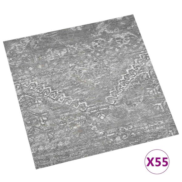 vidaXL Tableros de Suelo 55 pcs Gris Concreto 5,11 m&sup2; PVC