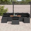 vidaXL Conjunto de sof&aacute; de jard&iacute;n 8 pcs Negro Polirat&aacute;n