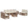 vidaXL Conjunto de sof&aacute;s de jard&iacute;n 9 pcs Beige y blanco crema