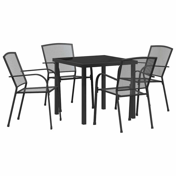 vidaXL Conjunto de Comedor de Jard&iacute;n 5 pcs Antracita