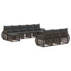 vidaXL Conjunto de sof&aacute;s de jard&iacute;n 10 uds. Gris y Gris Oscuro