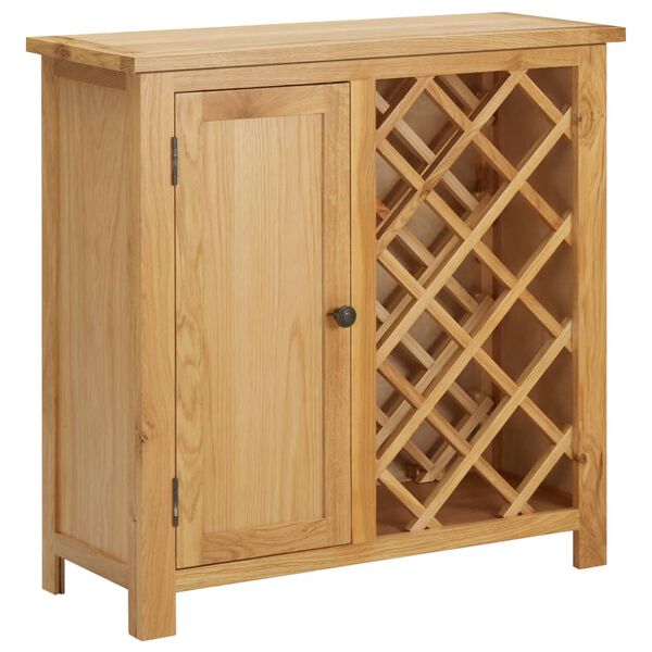 vidaXL Botellero para 11 botellas de vino 80x32x80 cm madera de roble