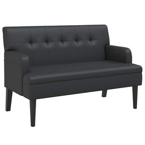 vidaXL Banco con respaldo negro 112x65,5x75 cm Cuero sint&eacute;tico