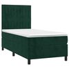vidaXL Cama box spring colch&oacute;n y LED terciopelo verde oscuro 80x200 cm