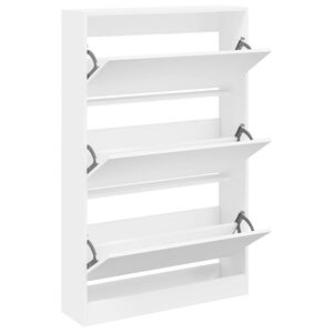 vidaXL Zapatero de madera de ingenier&iacute;a blanco 80x21x125,5 cm
