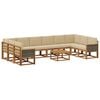 vidaXL Conjunto de sof&aacute;s de exterior 11 uds. Natural y Beige