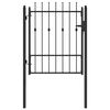 vidaXL Puerta de cerca ASTEN 100 x 125 cm Metal Negro Con cerradura