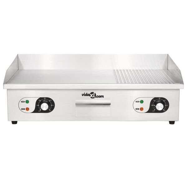 vidaXL Plancha eléctrica de cocina acero inoxidable 4400 W 71x43x24 cm