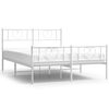vidaXL Estructura cama sin colch&oacute;n con estribo metal blanco 135x190 cm
