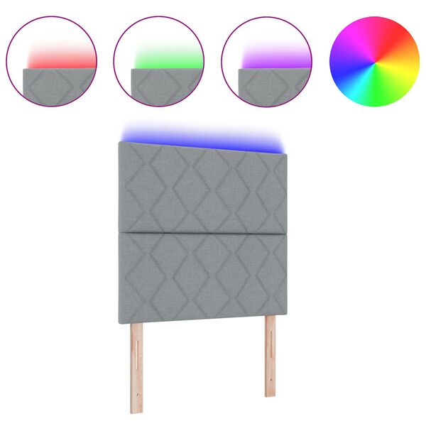 vidaXL Cabecero Gris Claro 90 cm tela