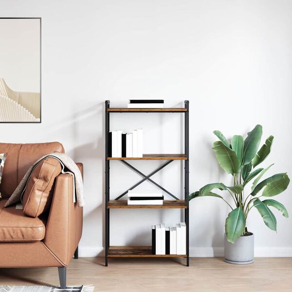 vidaXL Estante de libros Madera envejecida 40 x 30 x 85 cm