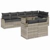 vidaXL Conjunto de sofá de jardín 9 pcs Gris Claro Rattan de Poliéster