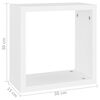 vidaXL Estantes cubo de pared 2 unidades blanco 30x15x30 cm