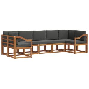 vidaXL Conjunto de sof&aacute;s de exterior 7 pcs Natural y Antracita