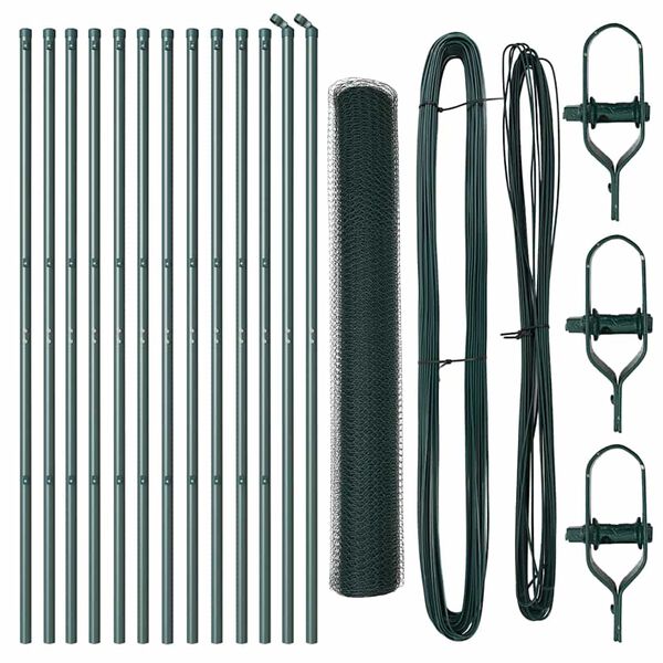 vidaXL Poste de Valla Verde 25 x 1 m (malla de 13 mm) Acero