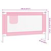 vidaXL Barandilla de seguridad cama de ni&ntilde;o rosa tela 120x25 cm