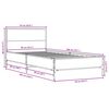 vidaXL Estructura cama madera ingenier&iacute;a metal roble marr&oacute;n 90x200 cm