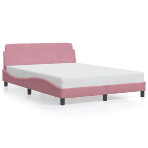 vidaXL Estructura de cama con cabecero Dover terciopelo rosa 120x200 cm