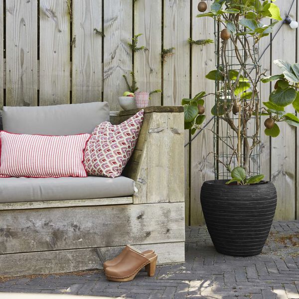 Capi Jarrón Nature Row cónico negro 42x38 cm KBLRO362