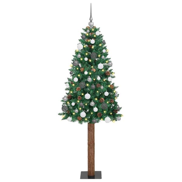 vidaXL &Aacute;rbol de Navidad Delgado con 300 LED con soporte Verde 180 cm