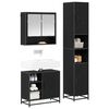 vidaXL Juego de muebles de ba&ntilde;o 3 pcs Roble Negro Madera de ingenier&iacute;a