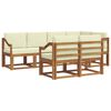 vidaXL Conjunto de sof&aacute;s de exterior 7 uds. Natural y Crema