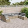 vidaXL Conjunto de sofá de jardín 10 pcs Beige ratán sintético