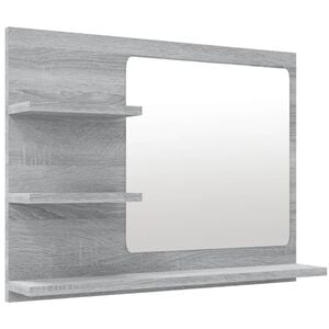 vidaXL Espejo de ba&ntilde;o madera contrachapada gris Sonoma 60x10,5x45 cm