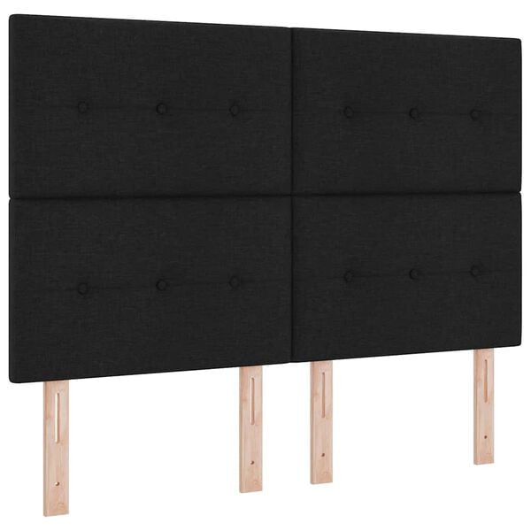 vidaXL Cama tipo Box Spring con colch&oacute;n Negro 160 x 200 cm tela