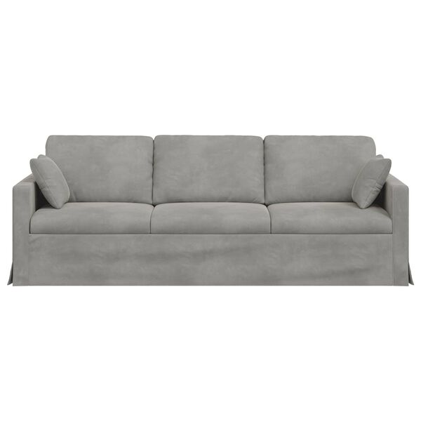 vidaXL Sof&aacute; Gris Claro 228 x 78 x 80 cm Terciopelo