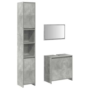 vidaXL Set muebles de ba&ntilde;o 2 piezas madera contrachapada gris hormig&oacute;n