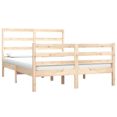 vidaXL Estructura de cama madera maciza de pino 135x190 cm