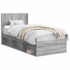 vidaXL Estructura de cama con almacenamiento y cabecero Sonoma gris