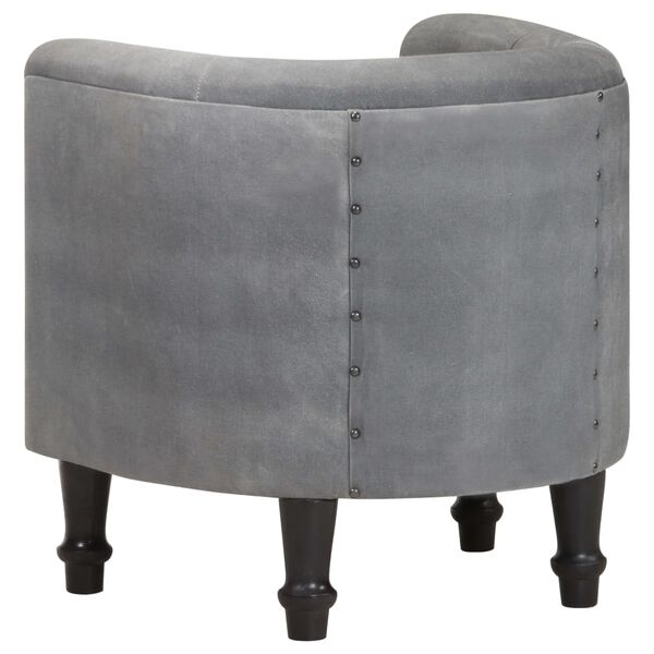 vidaXL Sill&oacute;n de cuero aut&eacute;ntico y madera maciza de mango negro