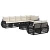 vidaXL Conjunto de sof&aacute;s de jard&iacute;n 9 pcs Negro y Blanco Crema