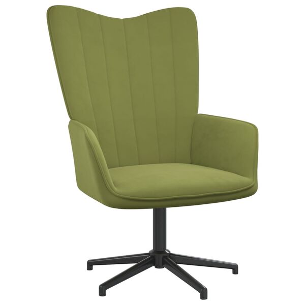 vidaXL Sill&oacute;n de relax de terciopelo verde claro