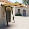 vidaXL Toldo autom&aacute;tico retr&aacute;ctil con postes amarillo blanco 3,5x2,5 m