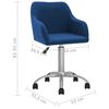 vidaXL Sillas de comedor giratorias 4 unidades tela azul
