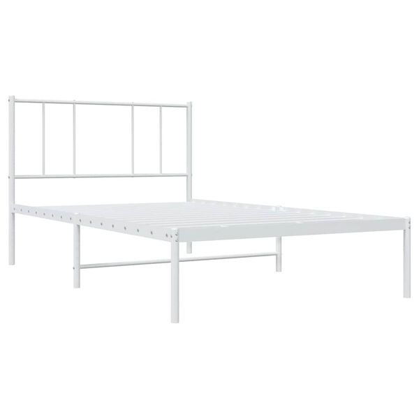vidaXL Estructura cama sin colch&oacute;n con cabecero metal blanco 80x200 cm