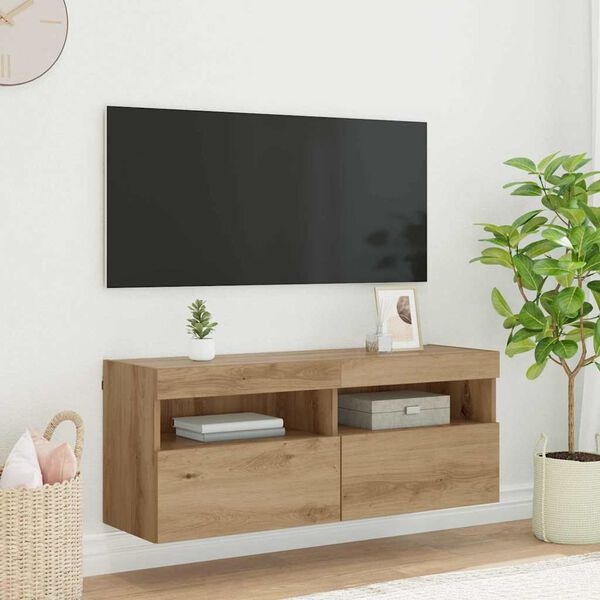 vidaXL Mueble de TV Montado en la Pared Roble artesanal