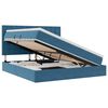 vidaXL Cama con almacenamiento y colch&oacute;n Azul Oscuro 160 x 200 cm