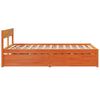 vidaXL Estructura de cama sin colchón madera maciza marrón 135x190 cm