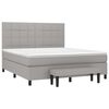 vidaXL Cama box spring con colch&oacute;n tela gris claro 180x200 cm