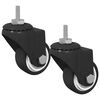 vidaXL Rueda giratoria 2 pcs Negro M6 mm Hierro y nylon