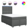 vidaXL Cama box spring con colch&oacute;n tela gris oscuro 120x200 cm