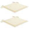 vidaXL Sillas de jard&iacute;n 2 uds madera maciza de teca con cojines crema