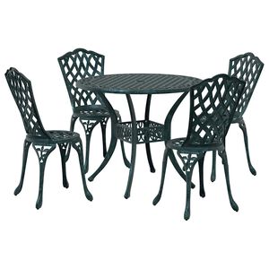 vidaXL Conjunto de Comedor de Jard&iacute;n 5 pcs Verde Aluminio