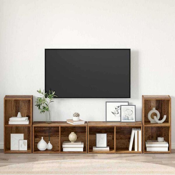 vidaXL Conjunto de mueble de TV 4 pcs Madera Vieja 37 x 37 x 72 cm